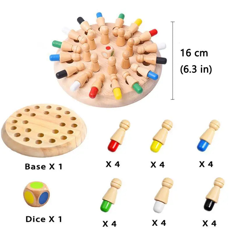 Wooden Montessori Memory Chess