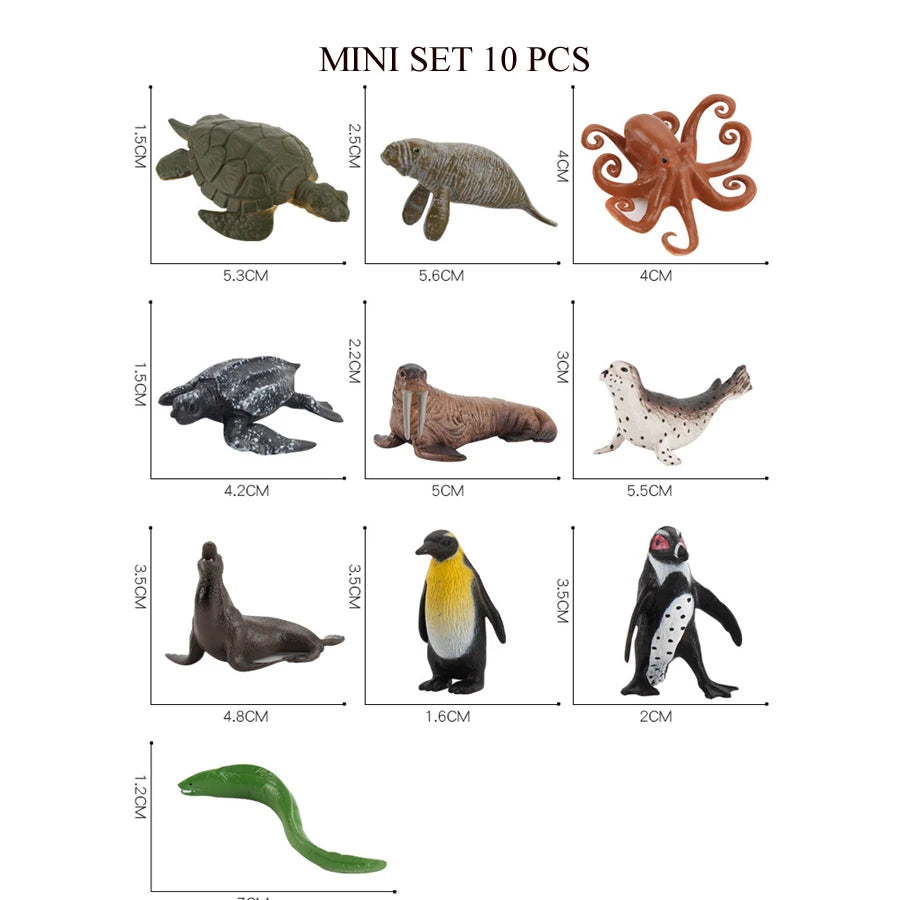 Realistic Ocean Animal Figurines Set
