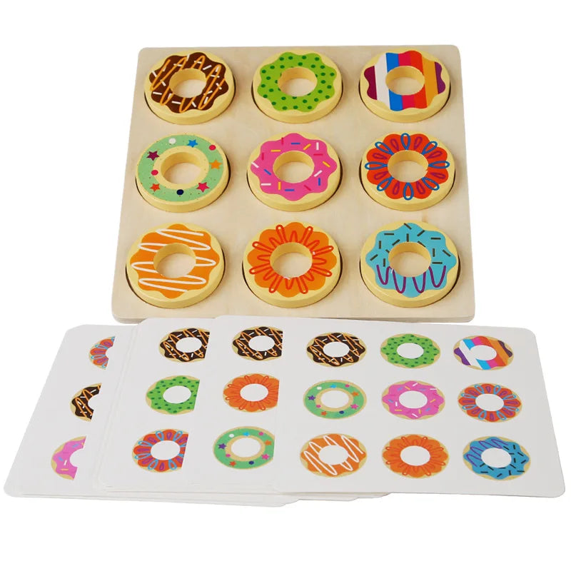 Montessori Wooden Doughnut Color Sorting Toy