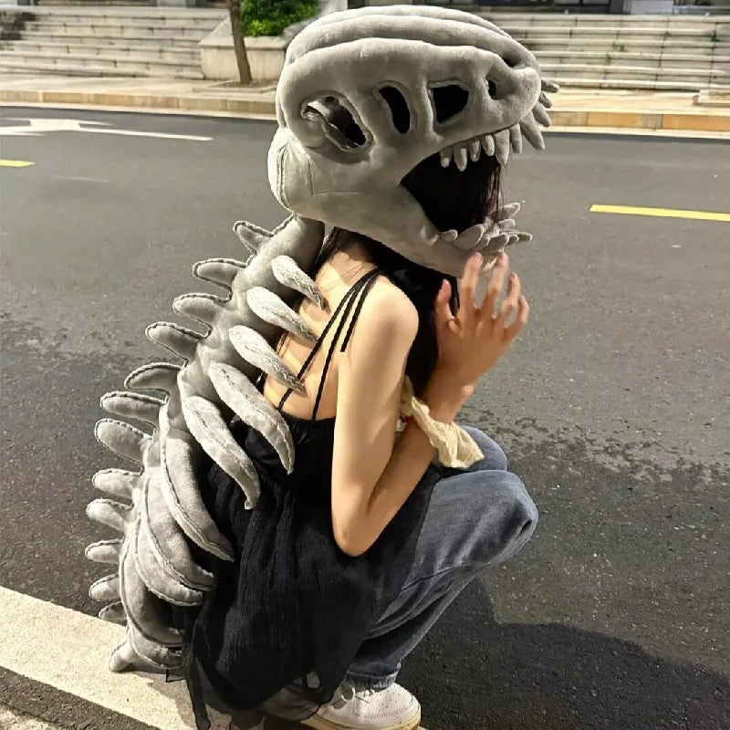 Dinosaur Skeleton Plush Costume for Kids and Adults