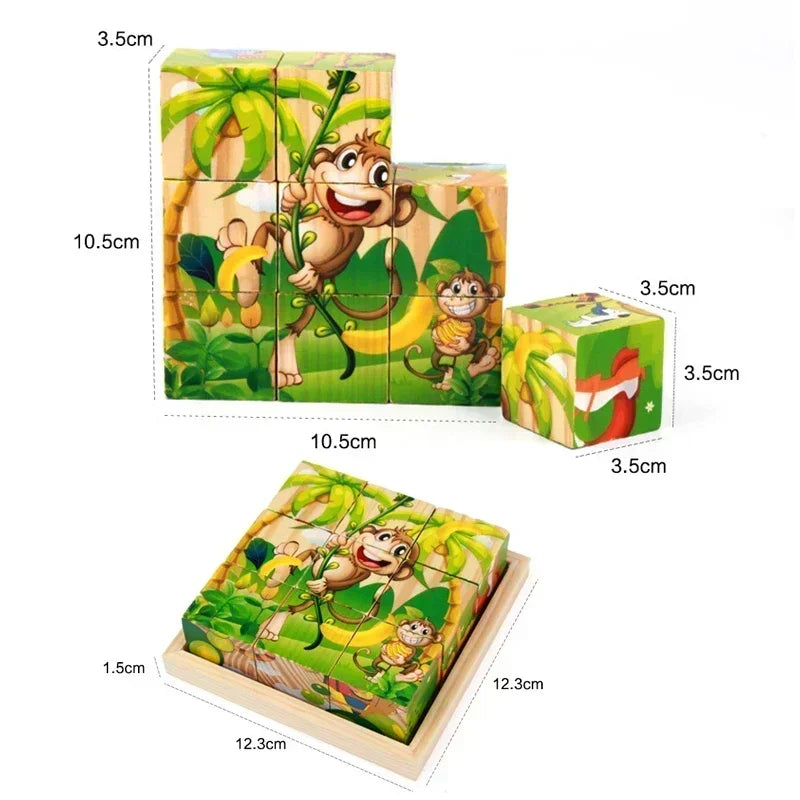 3D Wooden Cube Puzzle Tray Set, photo 5