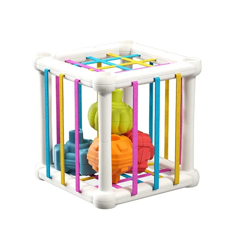 Baby Shape Sorter Cube with Sensory Shapes
