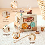 5-in-1 Montessori Wooden Busy Bus