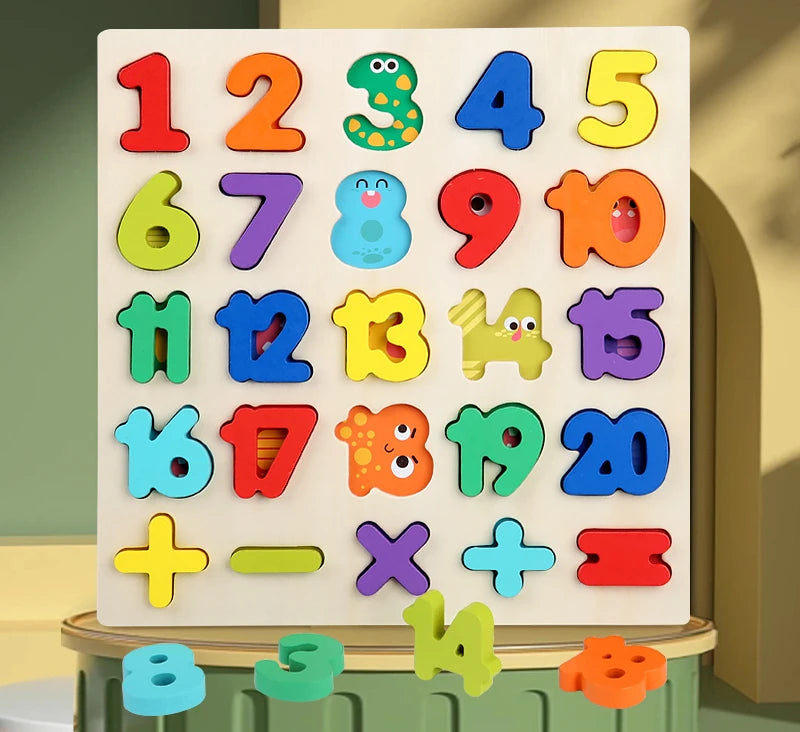 Wooden Alphanumeric Cognitive Puzzle Board