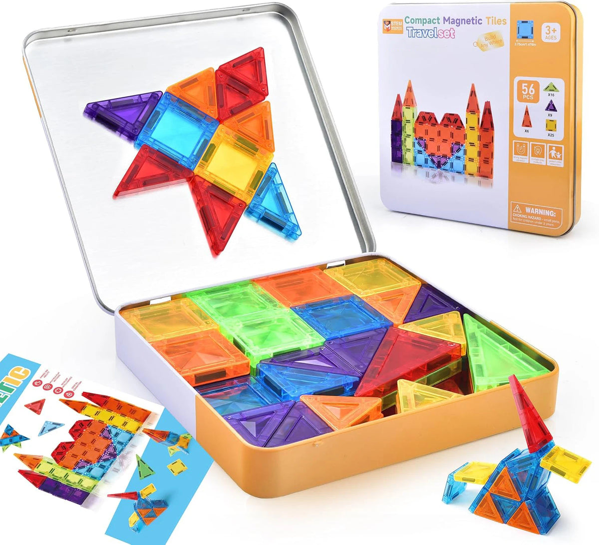 Mini Magnetic Tiles Travel Set in Tin Box