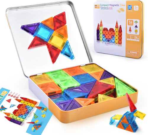 Mini Magnetic Tiles Travel Set in Tin Box