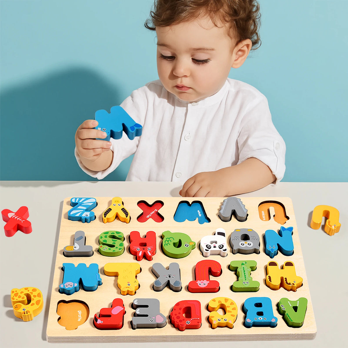 3D Wooden Alphabet & Number Matching Puzzle, photo 2