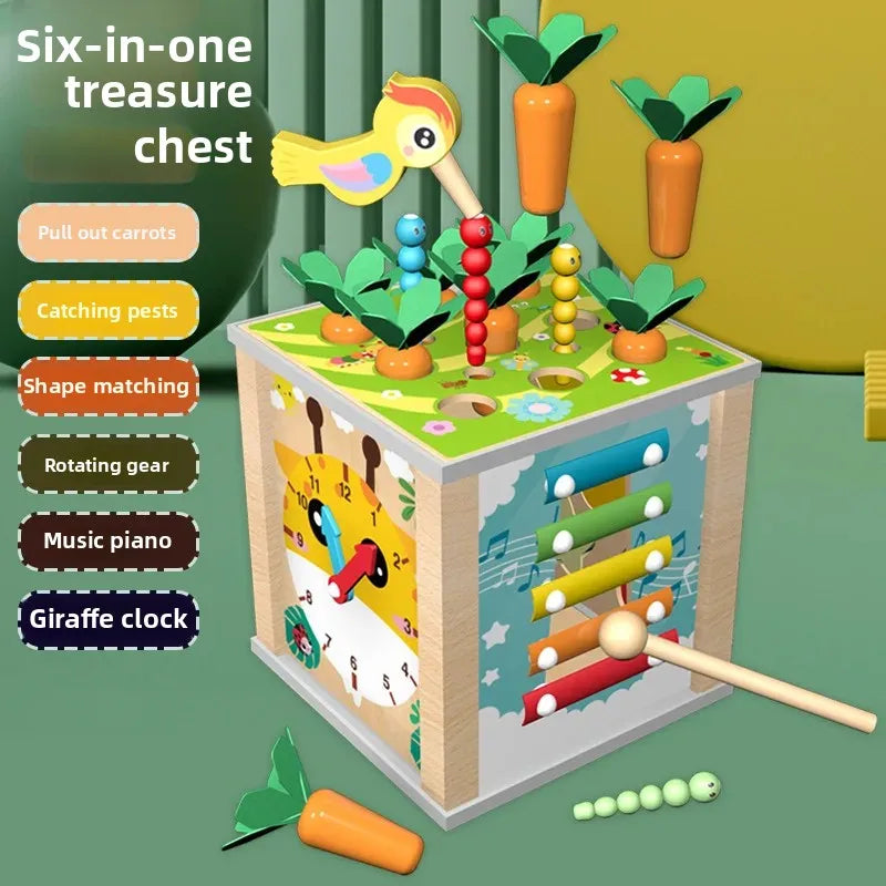Montessori Wooden Multifunctional Activity Cube