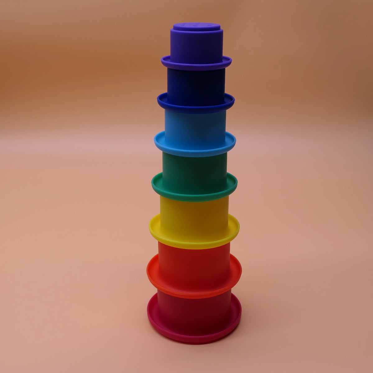 Rainbow Silicone Stacking Cup Set