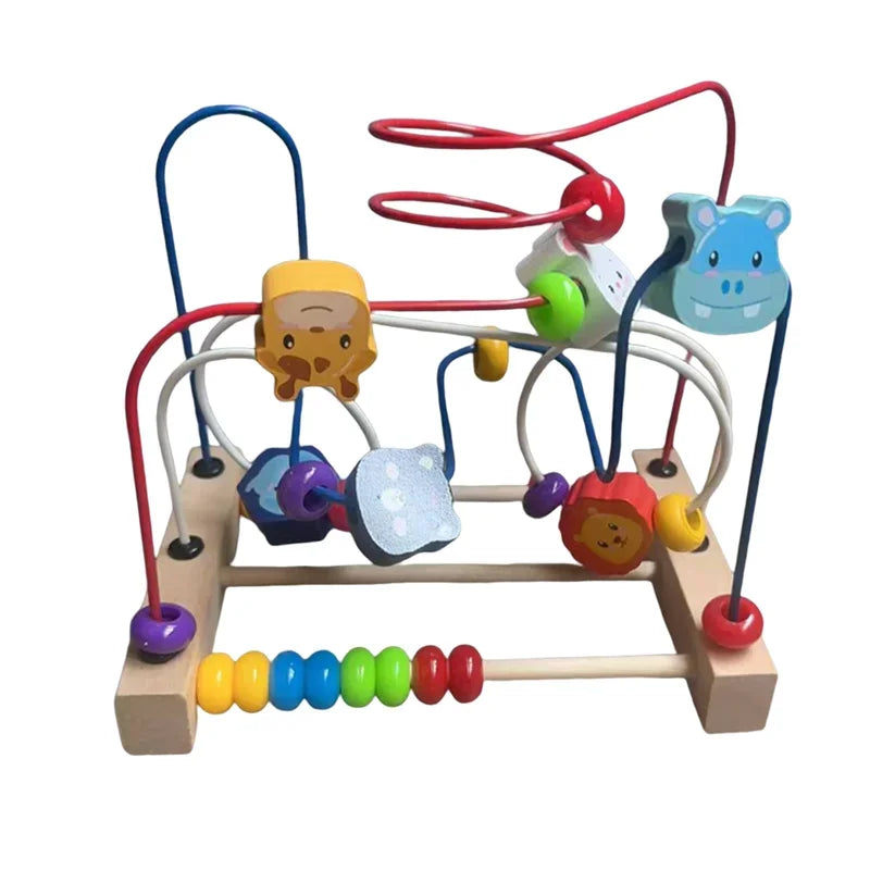 Wooden Bead Maze Roller Coaster Toy