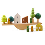 Montessori Sensory Wooden Forest Blocks & Animal Threading Toys