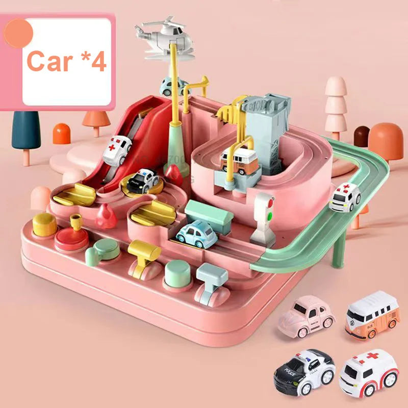 Track Car Parking Playset
