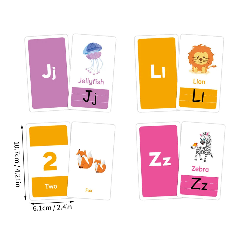 ABC and Numbers Flashcards for Preschoolers (58 Cards)