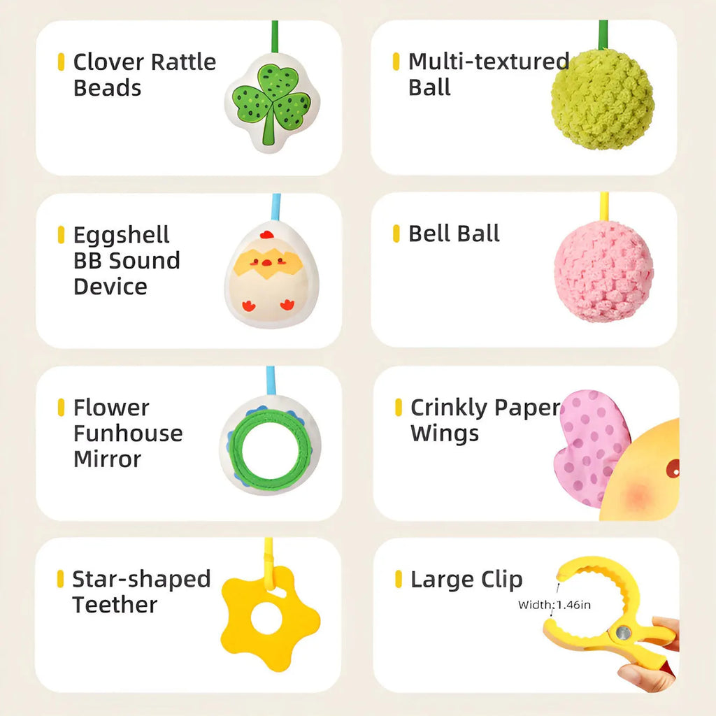 Crab and Chick Pull-String Stroller Toy