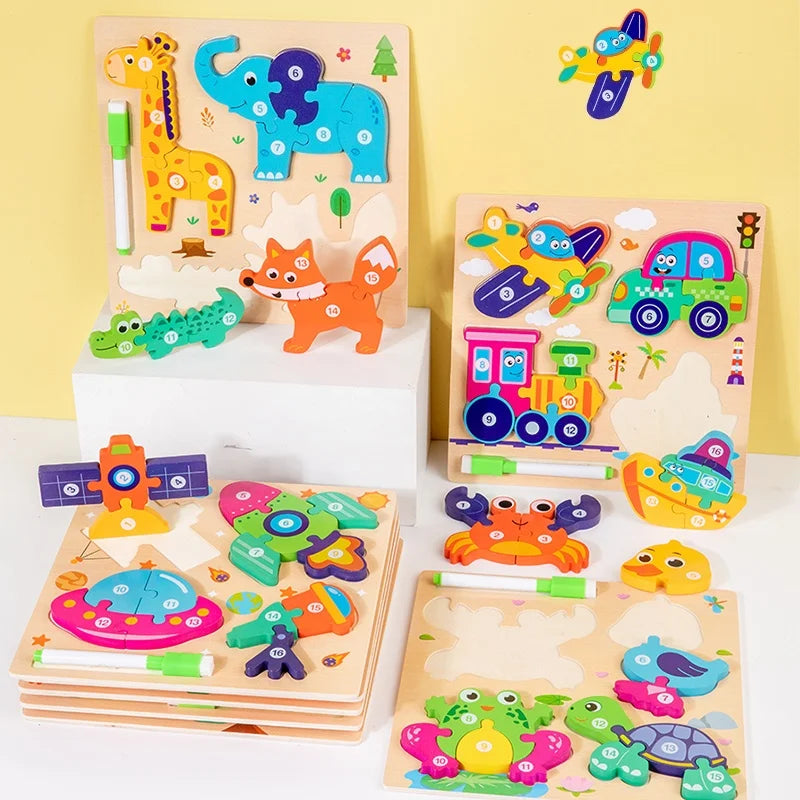 Wooden 3D Shape Puzzle with Drawing Board, photo 4