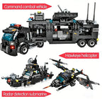 SWAT Police Truck and Helicopter Building Set (585 Pieces)