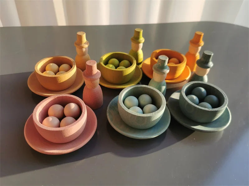 Montessori Rainbow Sorting Bowls Set