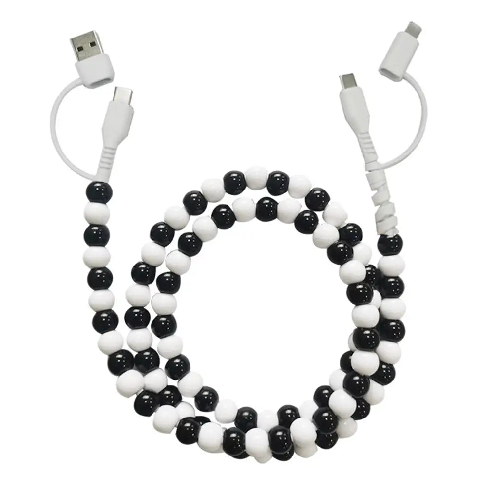 4-in-1 Beaded Charging Cable – 66W Fast Charger