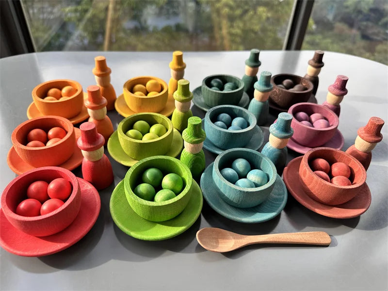 Montessori Rainbow Sorting Bowls Set