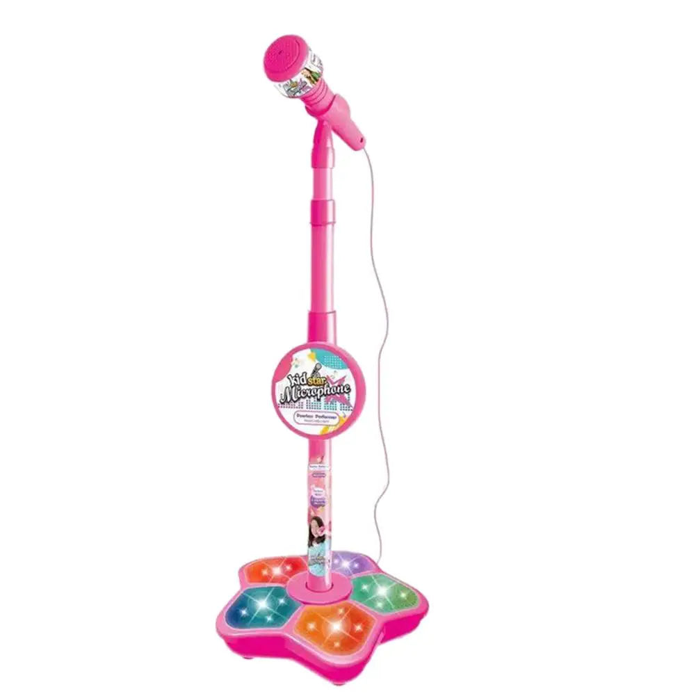 Kids Karaoke Microphone Stand with LED Lights