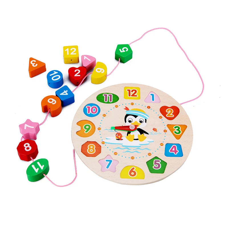 Montessori Wooden Sorting & Stacking Toy – Color and Shape Learning Board