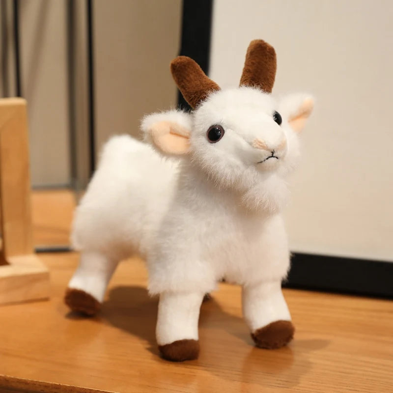 Black and White Goat Plush Keychain