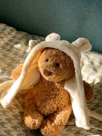 Shy Bonnie Rabbit Plush Doll with Birthday Cake