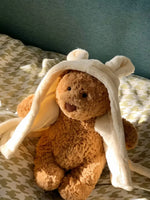 Shy Bonnie Rabbit Plush Doll with Birthday Cake