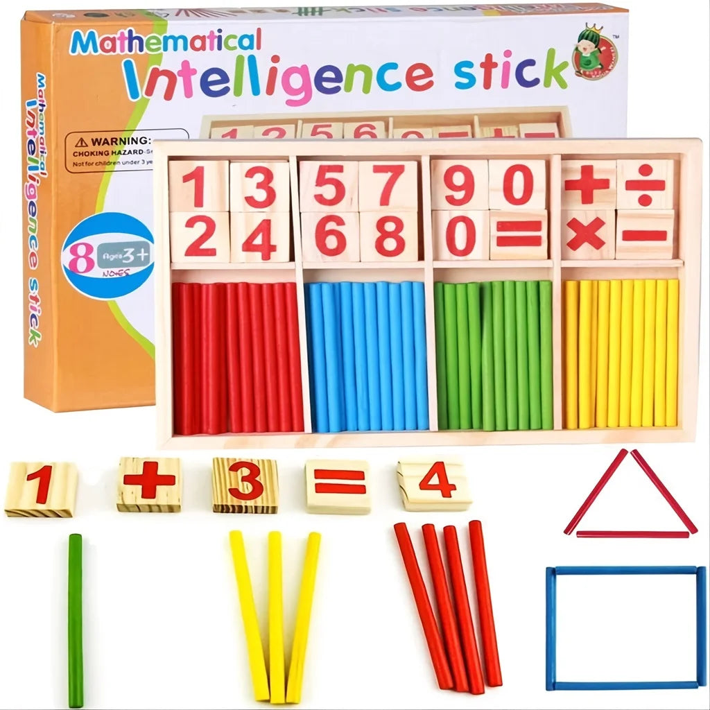 Montessori Wooden Counting Sticks Math Set