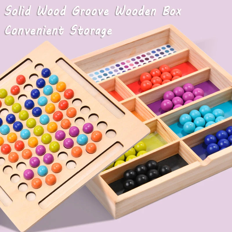 Wooden Clip Beads Sorting Game