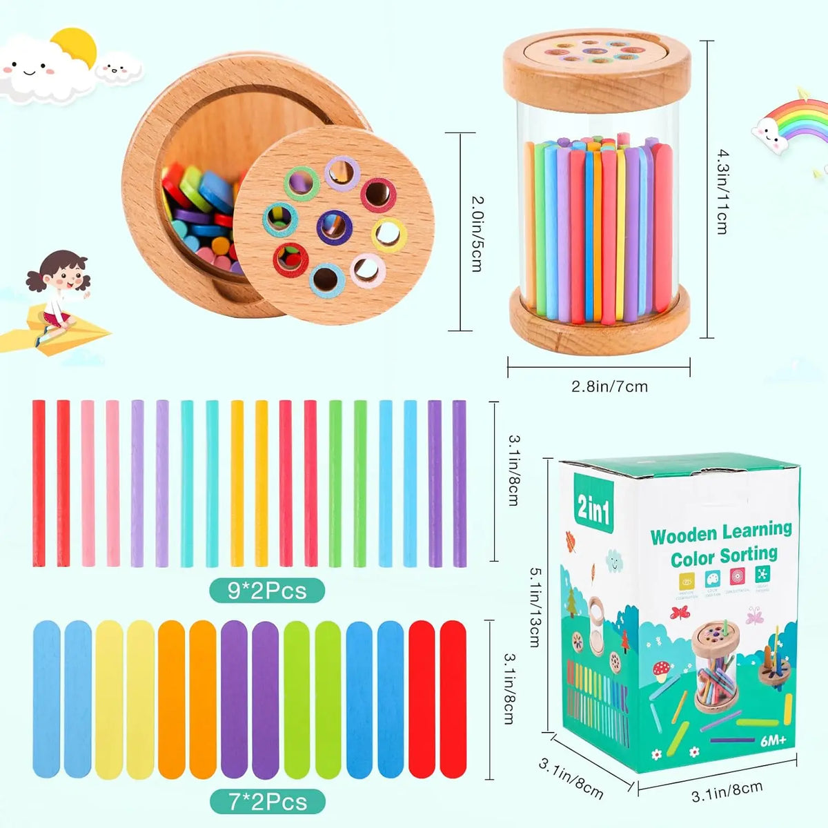 ColorNest Wooden Color Sorting Game, photo 4