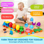 SmartTracks™ Farm Animal Train Set – Montessori Matching & Sorting Learning Toy
