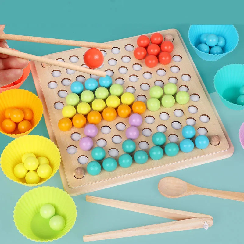 Brain Training Clip Beads Puzzle Board