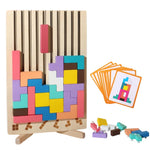 Colorful 3D Wooden Russian Blocks Puzzle – Brain Teaser & Stacking Game