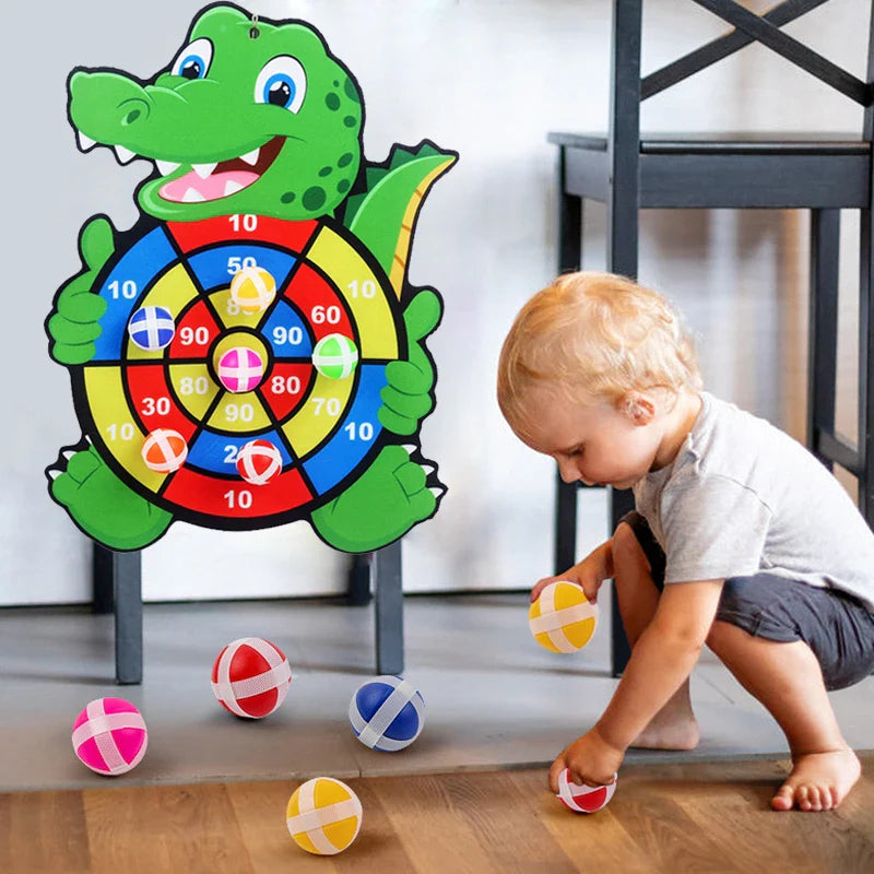 Kids Dart Board Set – Soft Sticky Ball Target Game