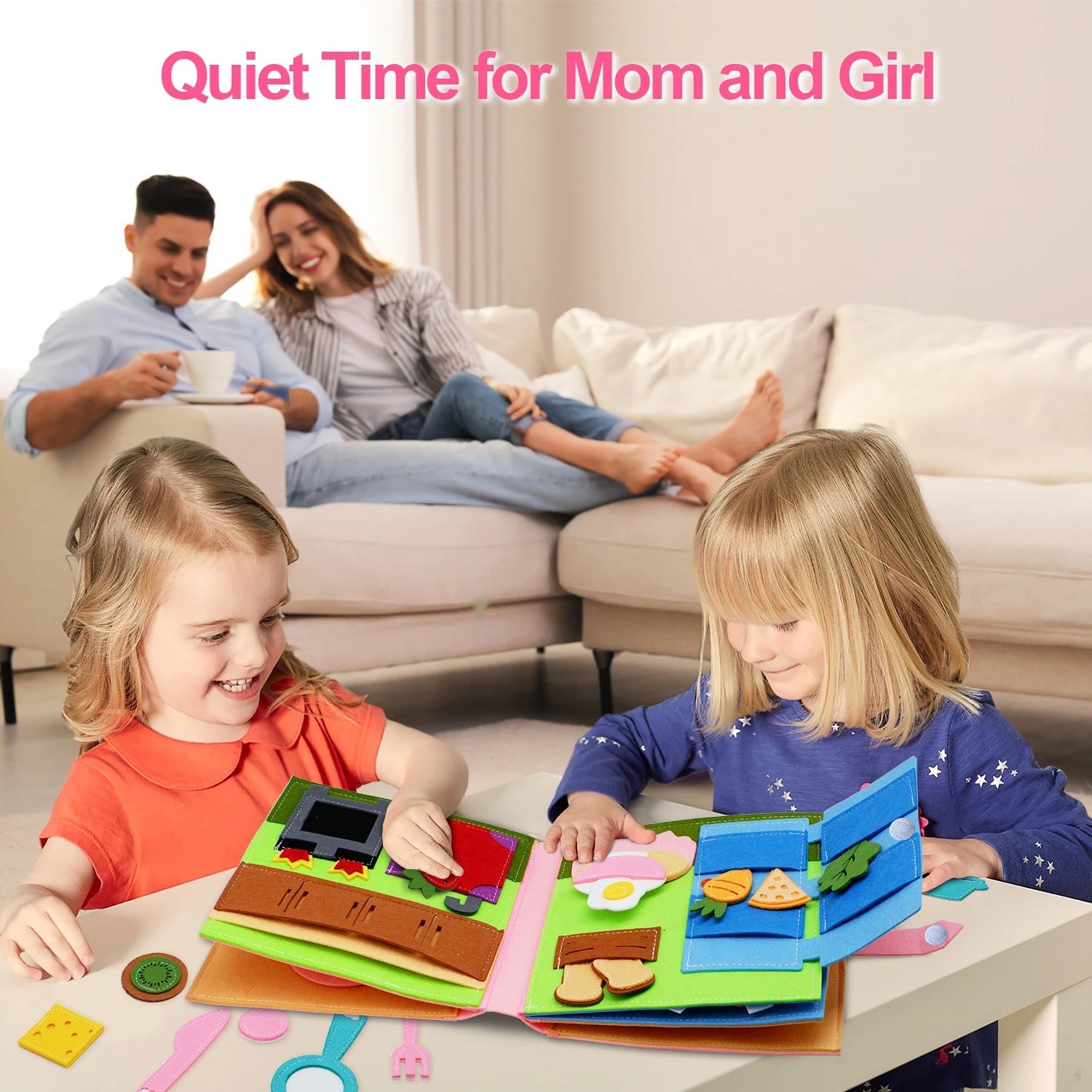 Montessori 3D Busy Book Story Cloth Activity Board