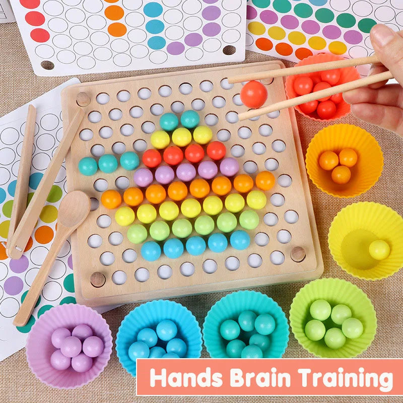 Brain Training Clip Beads Puzzle Board