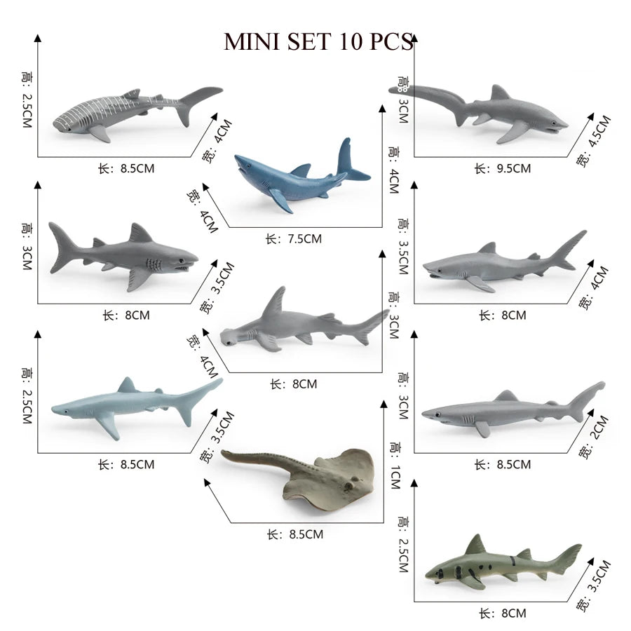 Realistic Ocean Animal Figurines Set