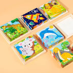 Montessori 6-in-1 Wooden Cube Puzzle Blocks