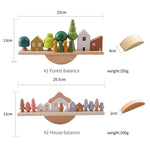 Montessori Sensory Wooden Forest Blocks & Animal Threading Toys