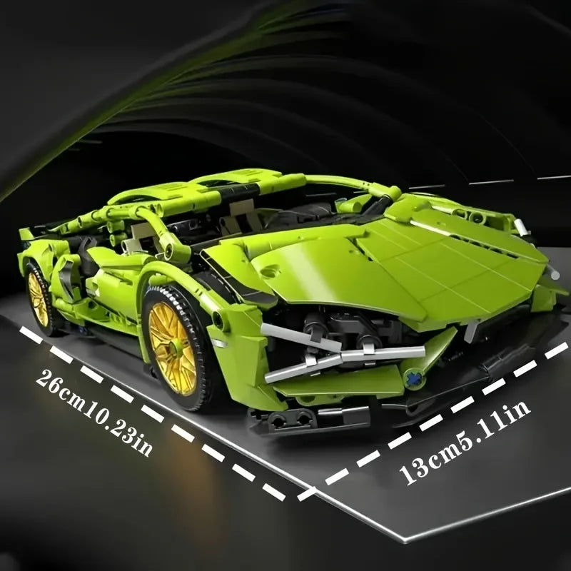 Green Sports Car Building Set (1690 Pieces)