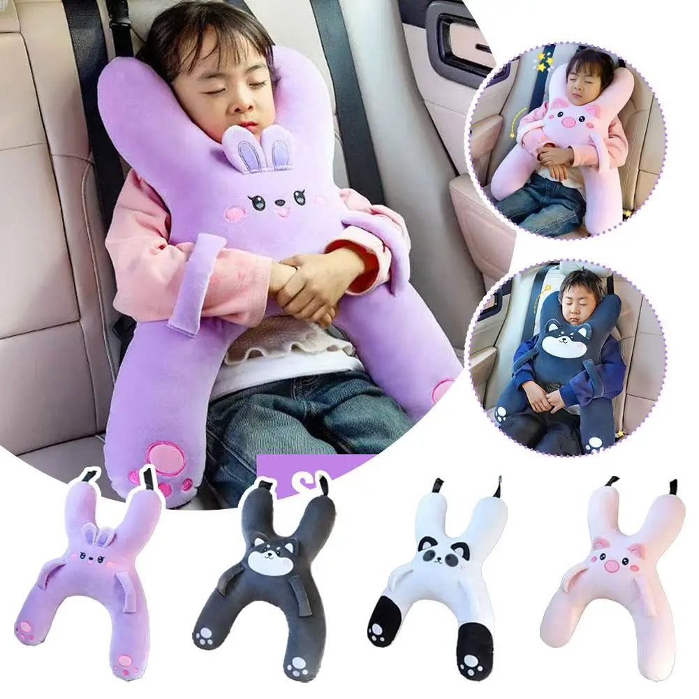 SnuggleSafari™ Kids Travel Pillow (Animal Plush Neck Support)