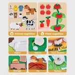 Toddlers Montessori Farm Animal Busy Cloth Book