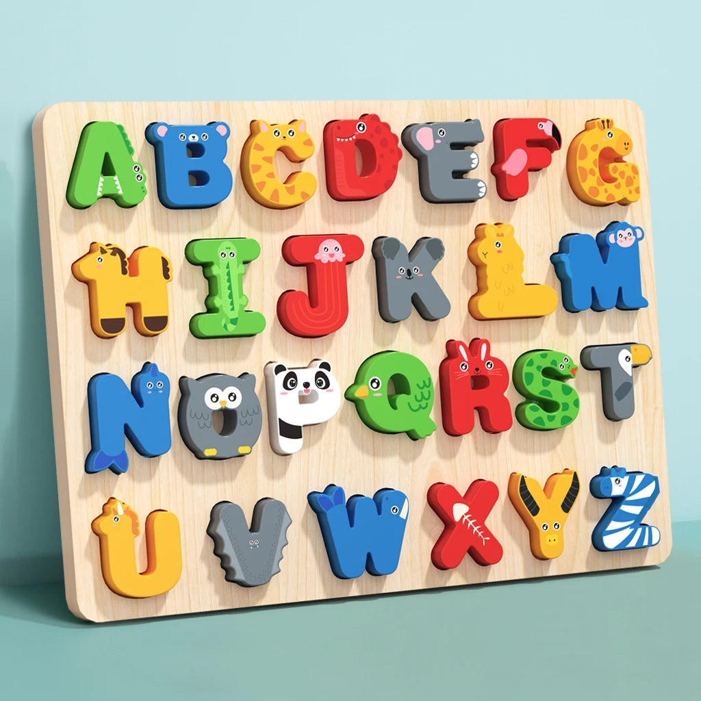 3D Wooden Alphabet & Number Matching Puzzle