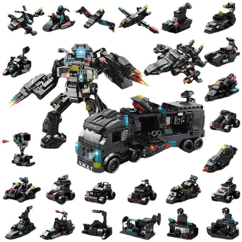 Warship Building Blocks Set