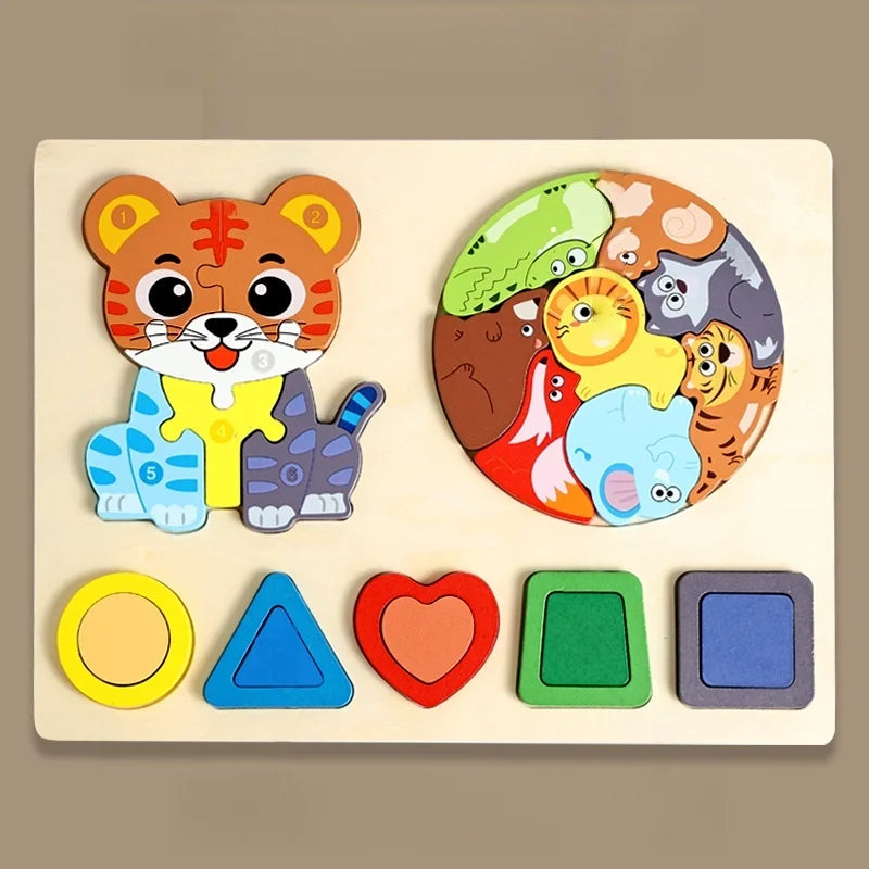 Wooden Chunky Animal 3D Puzzle