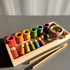 Beech Wooden Rainbow Sorting Peg Dolls, photo 2