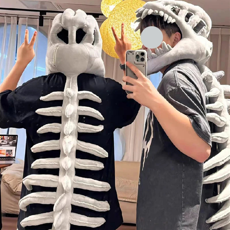 Dinosaur Skeleton Plush Costume for Kids and Adults