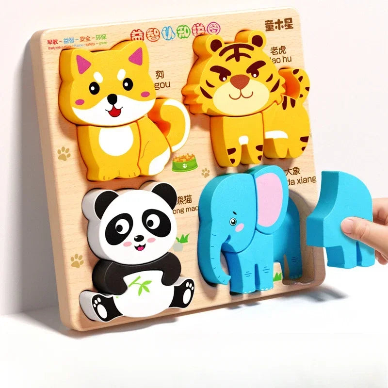 Wooden 3D Puzzle Sets (Animals, Vehicles & More)