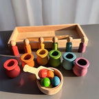 Beech Wooden Rainbow Sorting Peg Dolls